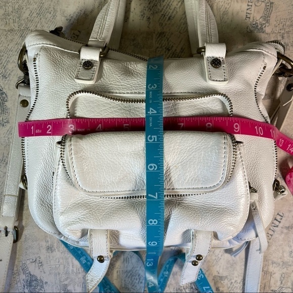 Joelle Hawkens Hunt Top Handle off-withe leather Bag - Picture 11 of 15